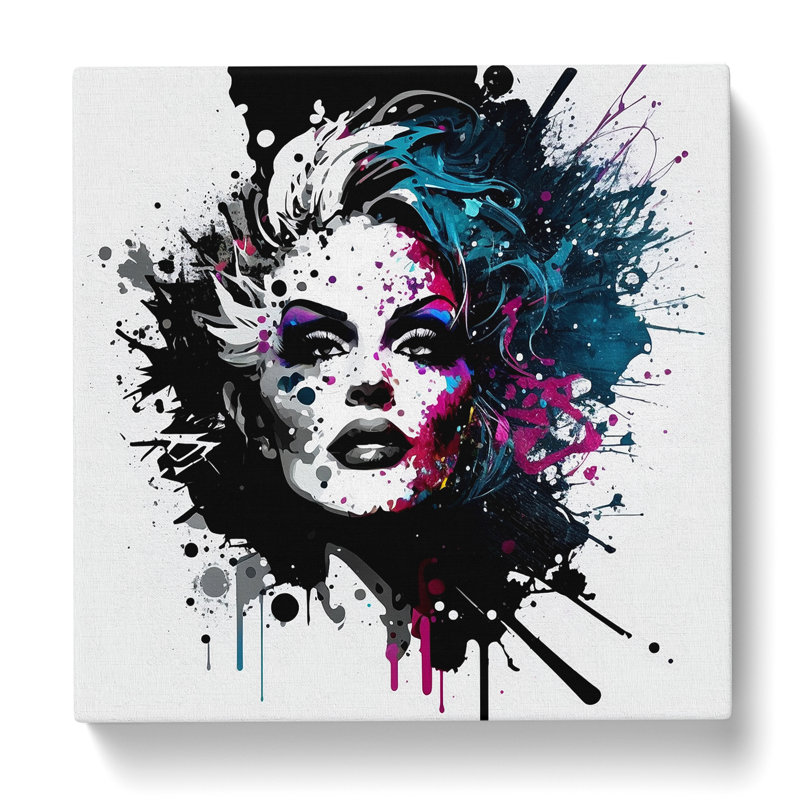 Drag Queen Splatter Art - Wrapped Canvas, 50cm H x 50cm W x 3cm D