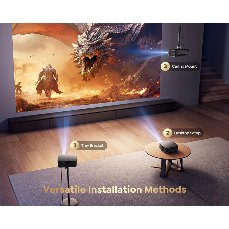 [1200 ANSI/Google TV/Voice Control]Smart Projector With Wifi 6 And Bluetooth, Netflix-Licenced 4K Support, Outdoor Movie Proyector, 1080P Home Ceiling Auto Focus Projector