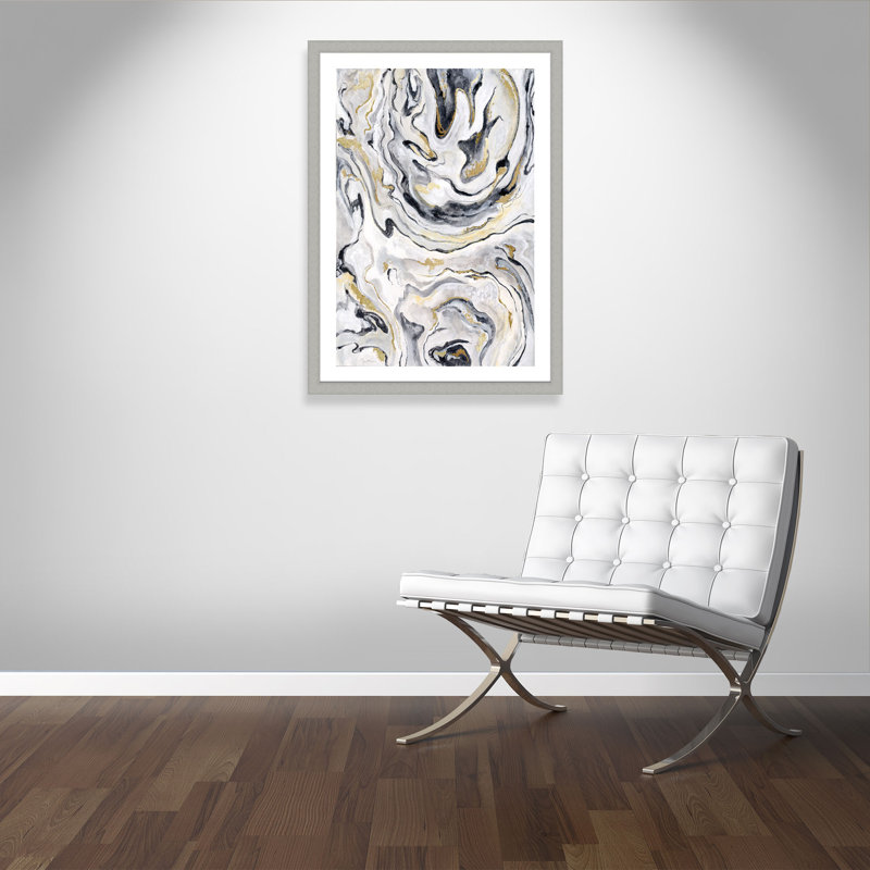 Villance «Marble Swirl», reproduction de peinture acrylique encadrée