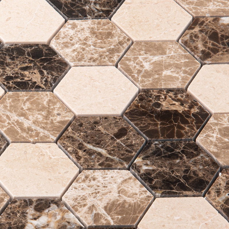 Channing 2 in. Hexagon Honeycomb Mosaic Tile, Montage He