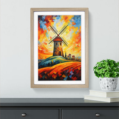 Windmill Expressionism Art - Framed Print