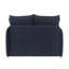 Canapé-lit modulaire en velours bleu avec 3 coussins décoratifs