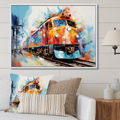 «Abstract Train Vibrant Rails», reproduction sur toile