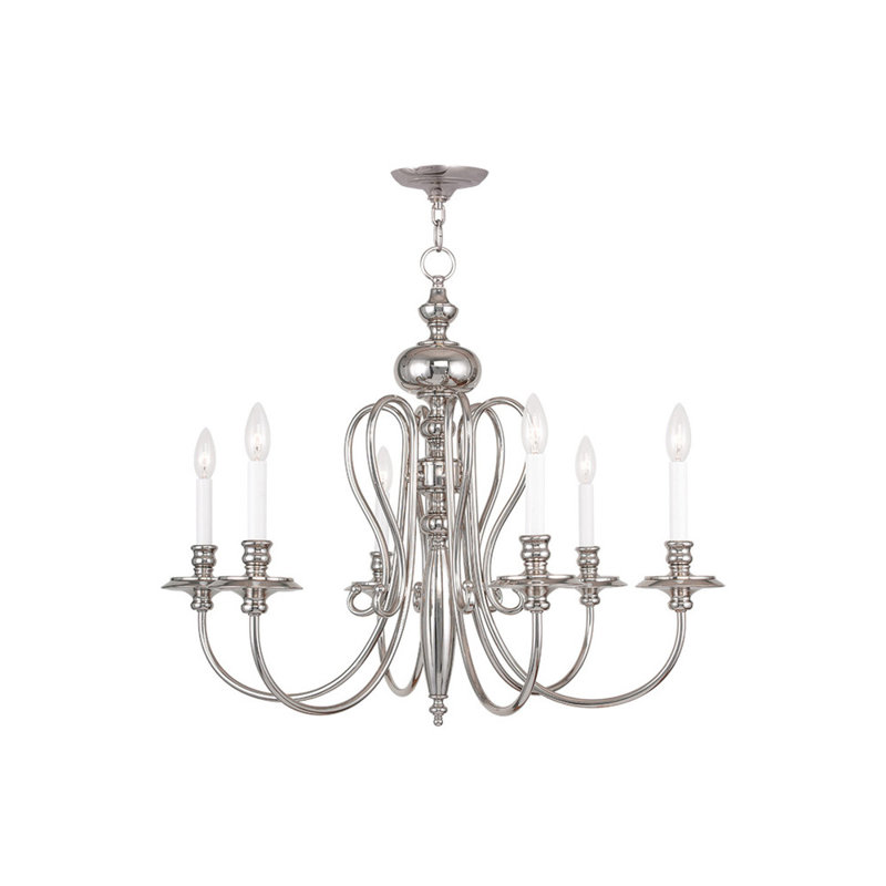 Lustre classique à 6 lumières de style bougie Avreigh