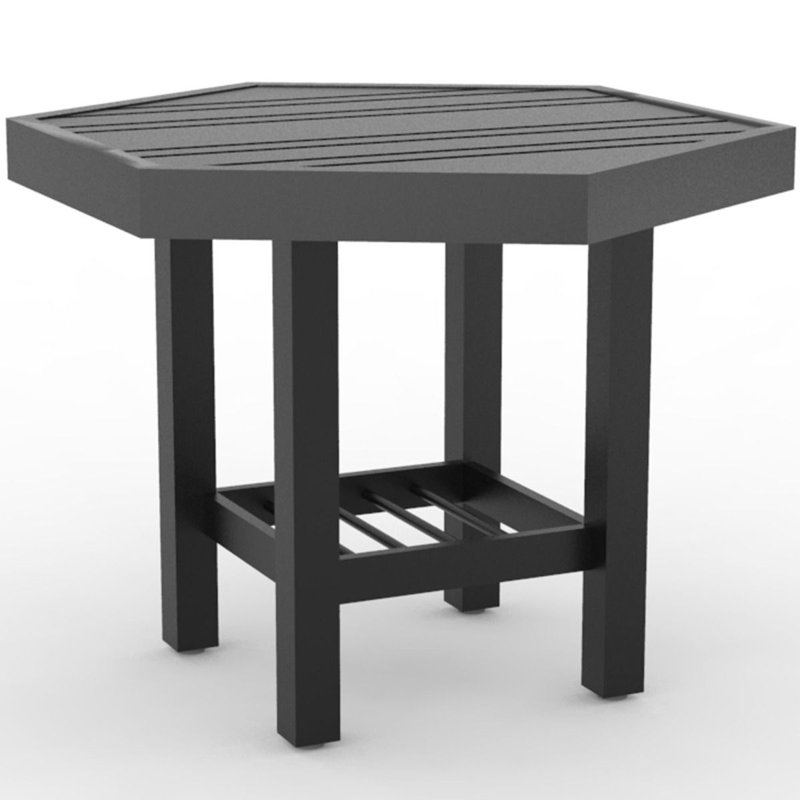 Table d'appoint hexagonale, Brun châtaigne