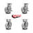 4 Piece Semi Steel Caster Set