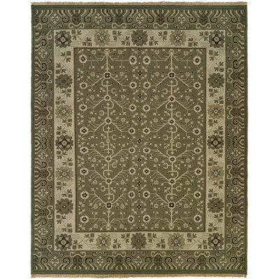 Donaghy Wool Oriental Area Rug in Gray