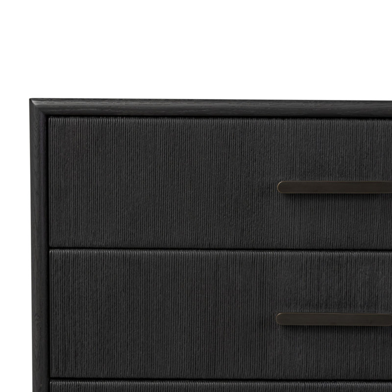 Rosenell 6 Drawer Dresser, Black Oak Veneer