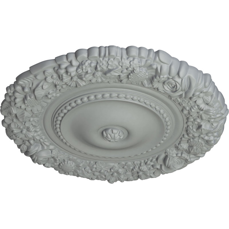 Médaillon de plafond de 21 po x 2 po P de Marseille (convient aux auvents jusqu'à 7 3/8 po), Avec une couche d'apprêt