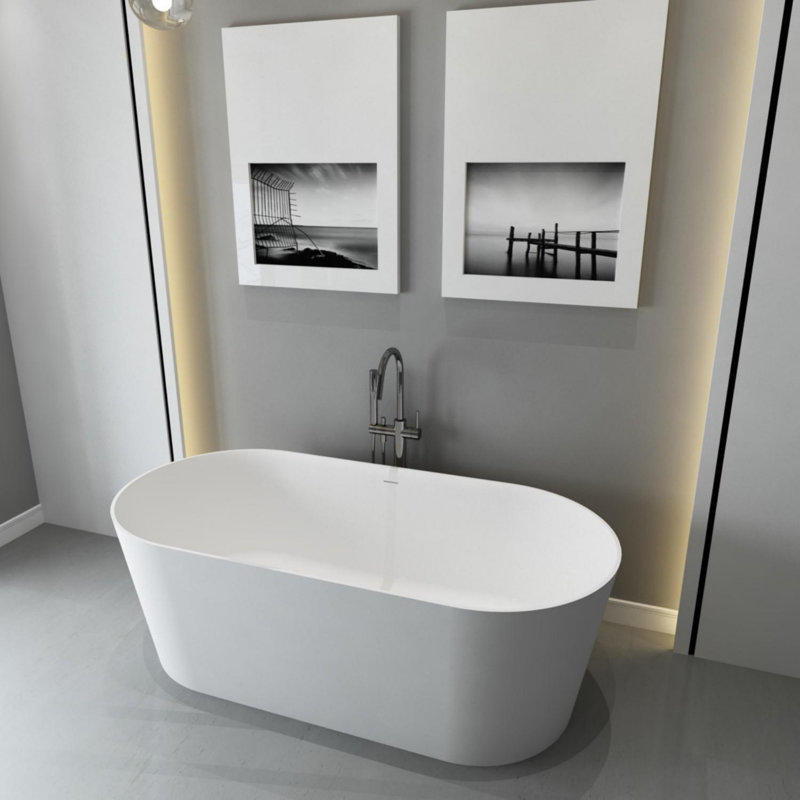 Freestanding Solid Surface Soaking Bathtub