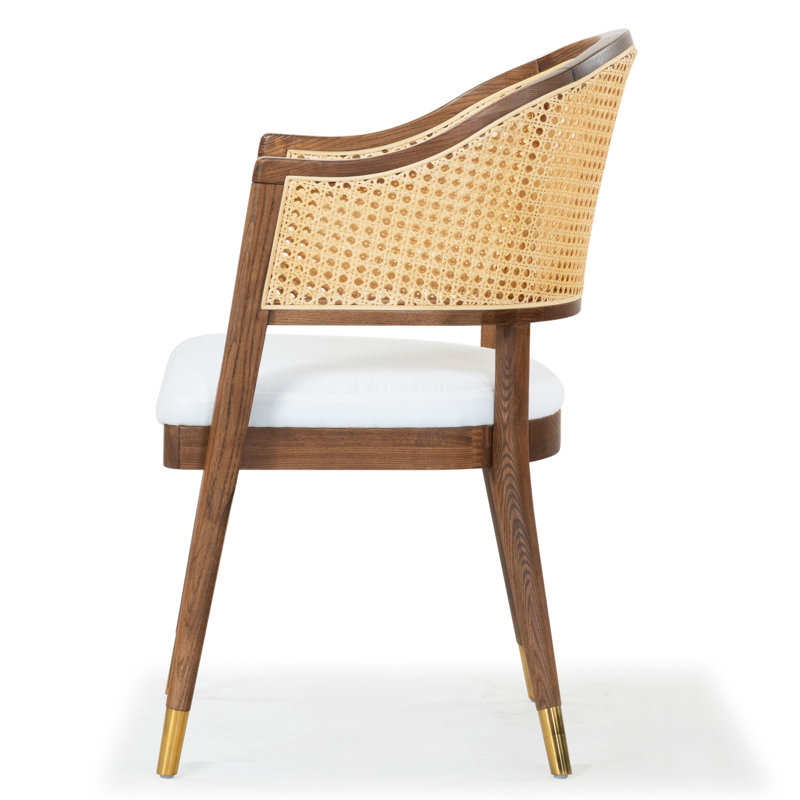 Arm Linen Chair, Walnut/Gold