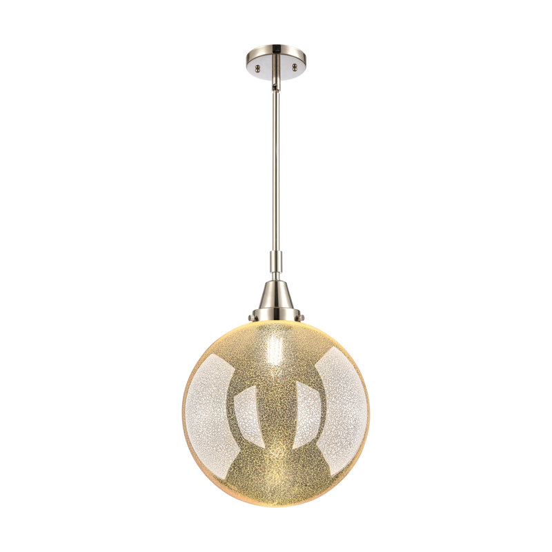 Mini-luminaire suspendu 1 lumière Caden Beacon, H 16,13 po x l 12 po, Polished Nickel