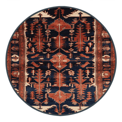 Tapis persan noir lavable à la machine