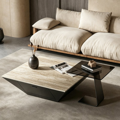 Inverted Trapezoid Home Storage Coffee Table Set