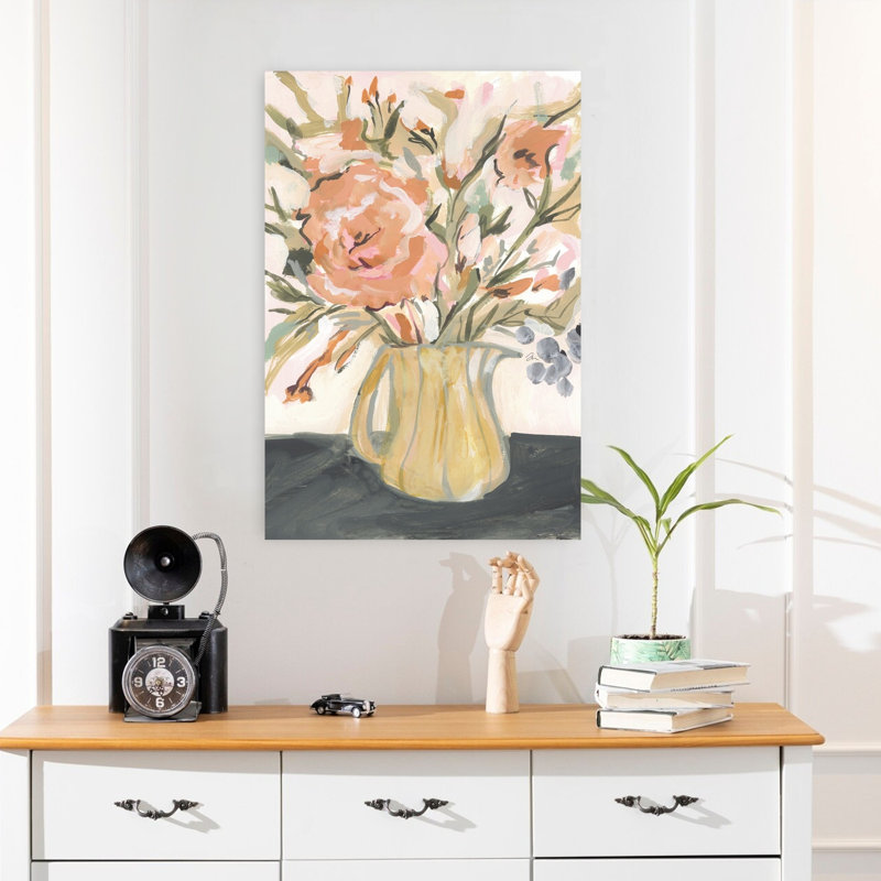 Boho floral I, art floral abstrait, H 24 po x l 16 po