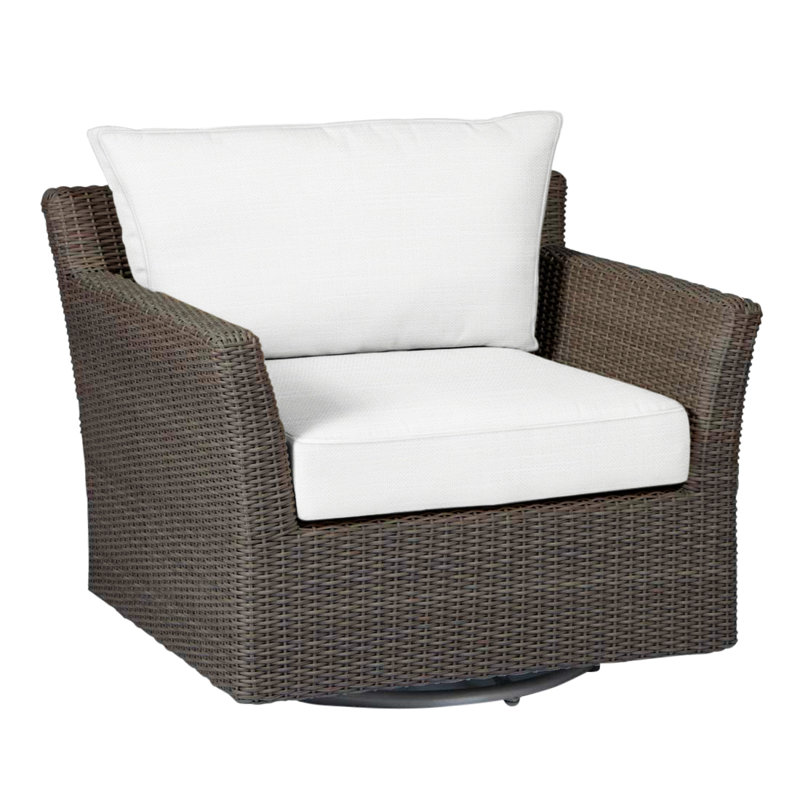 Fauteuil pivotant club tissé - noyer noir, InsideOut® Rollo ‑ lin dentelle, Welt, Noyer noir