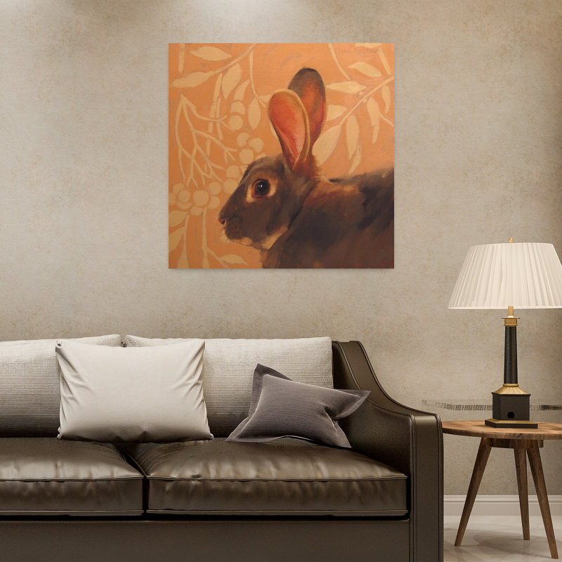 The Hare Contemporary Rabbit Forest Art, 32" H x 32" W