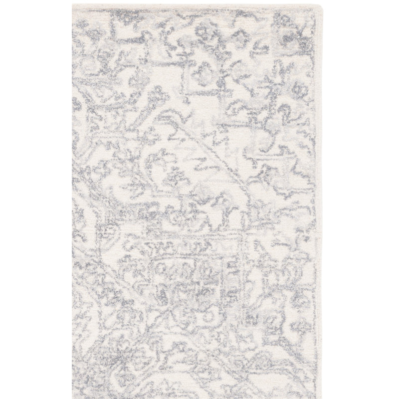 Tapis oriental beige / gris en laine / coton touffeté à la main Bellwether, Tapis de couloir 2 pi 3 po x 9 pi