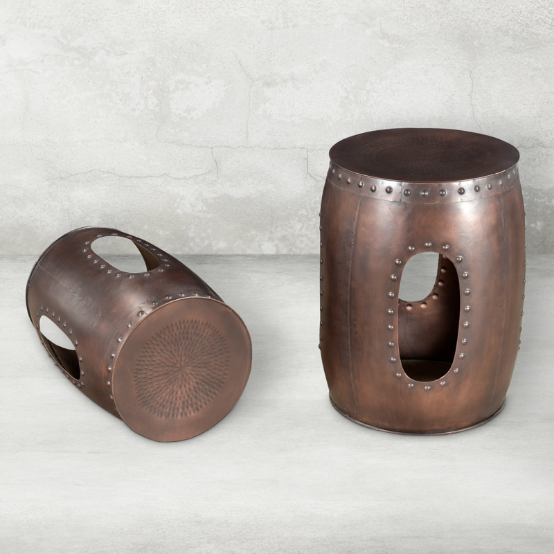 Lindholm Iron Top Nesting Tables, Antique Copper