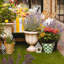 Rosy Stripe Tabletop Urn