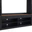 Grande console multimédia avec tablettes réglables et support à vin pour le salon, meuble télé 70 po avec poignées rétro noir