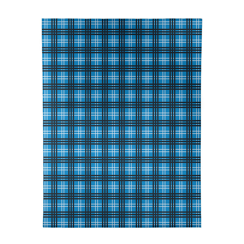 Tapis à carreaux bleu, Rectangle 9 pi x 12 pi