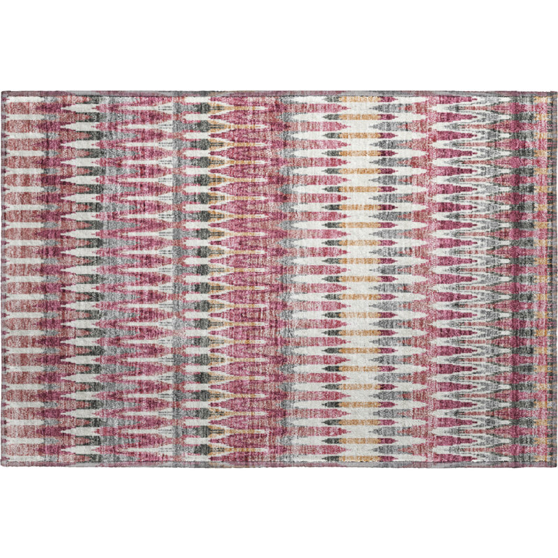 Premium Machine Washable Prisco Mauve Rug, Rectangle 1'8" x 2'6"