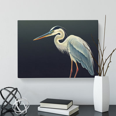 Select Heron Bird - Wrapped Canvas
