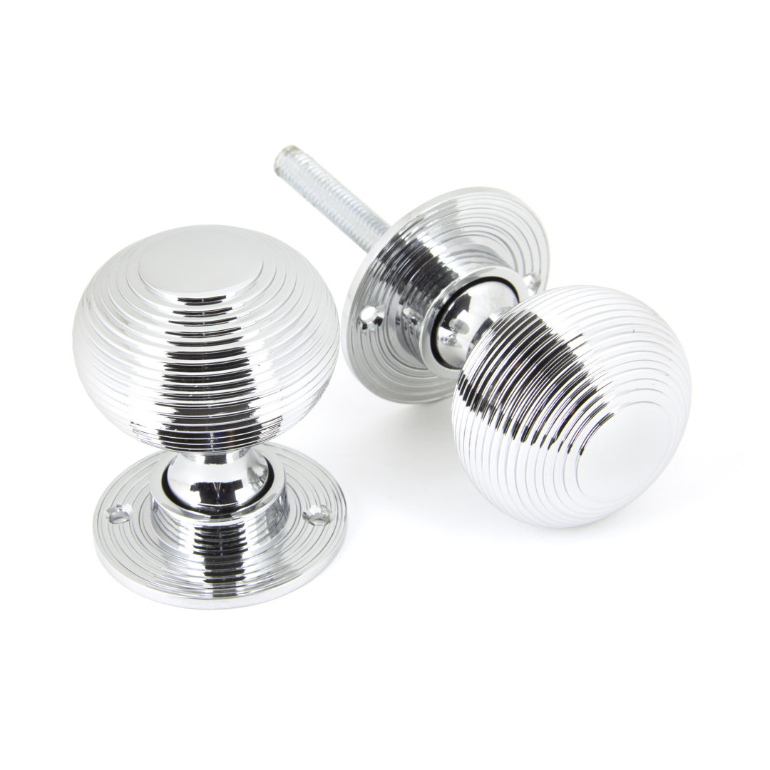 B&Q - Polished Chrome Heavy Beehive Mortice/rim Knob Set - Image 3