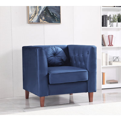 Fauteuil en velours l 35 po Druci
