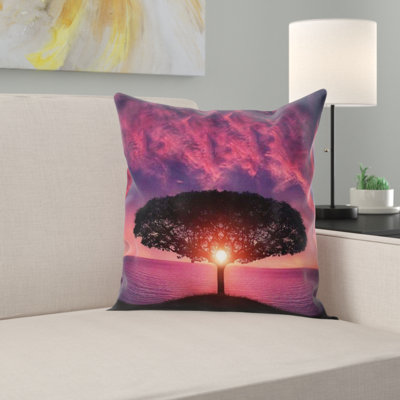 Floral Microsuede Throw Pillow
