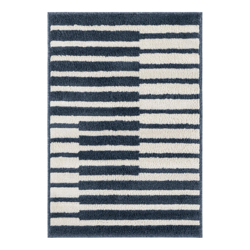 Tapis Ivy Bronx Namsen Nathanyl bleu, Rectangle 2 pi x 3 pi 1 po