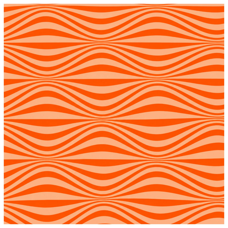 Orange Wavy Lines Comforter, King