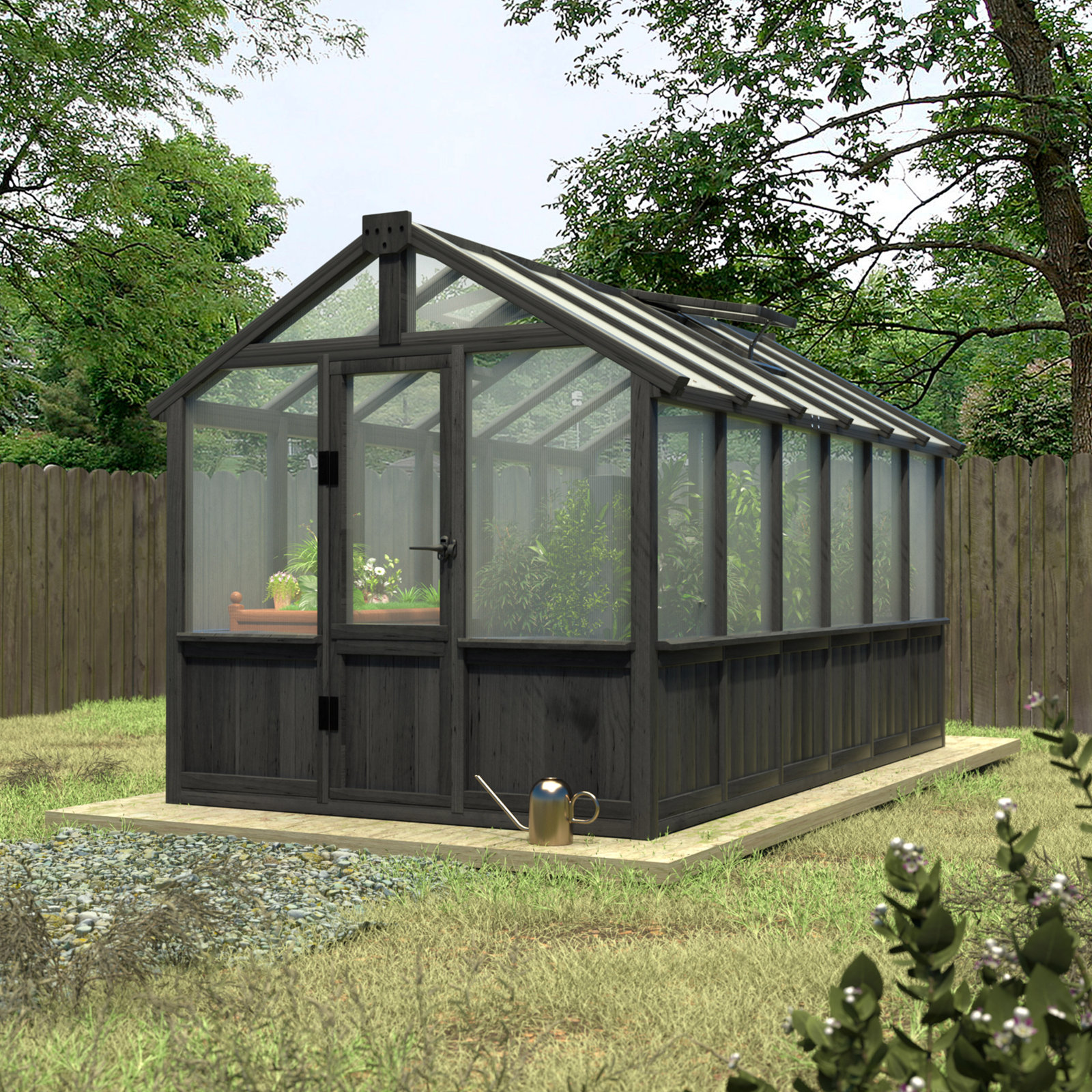 VEIKOUS Wooden Polycarbonate Greenhouse