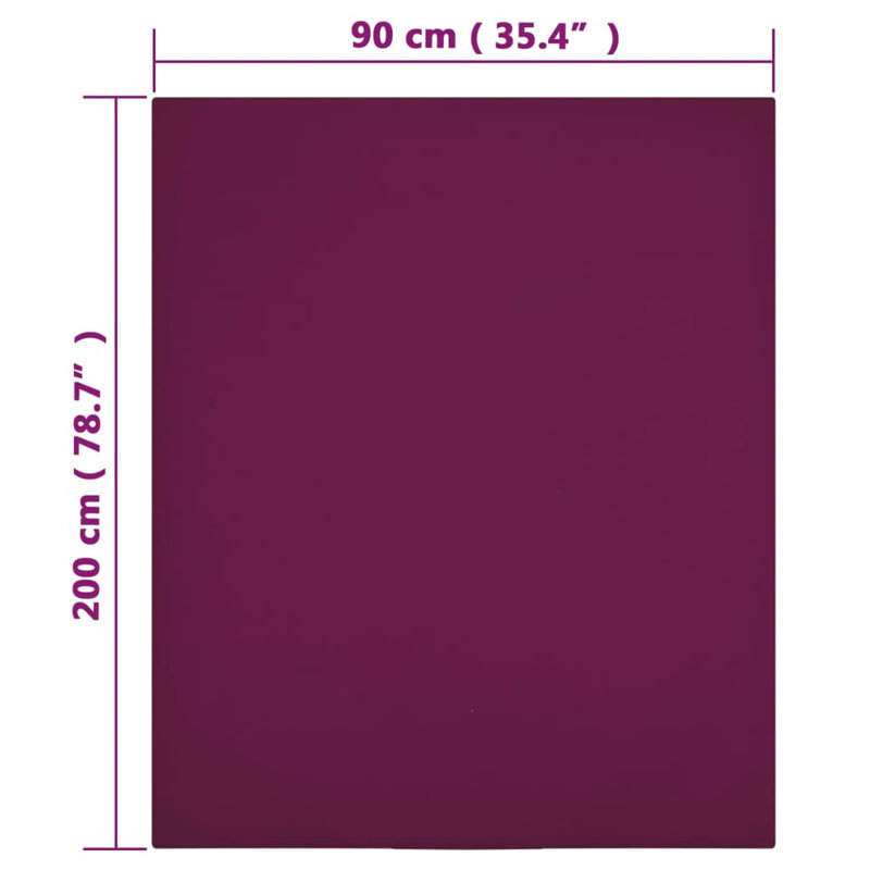 Ensemble de draps-housses en jersey 100% coton Vidaxl, Bourgogne, Simple TG
