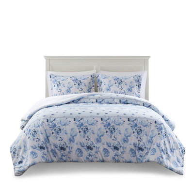 Ensemble de literie à motif floral rétro, microfibre de polyester, simple / simple TG