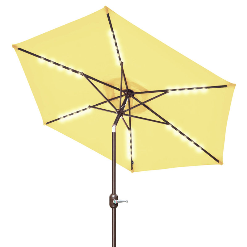 Parasol à DEL incliné pour l'extérieur, Beige