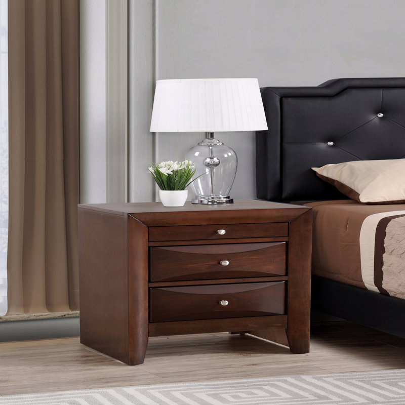 Table de chevet Basic, Marron foncé