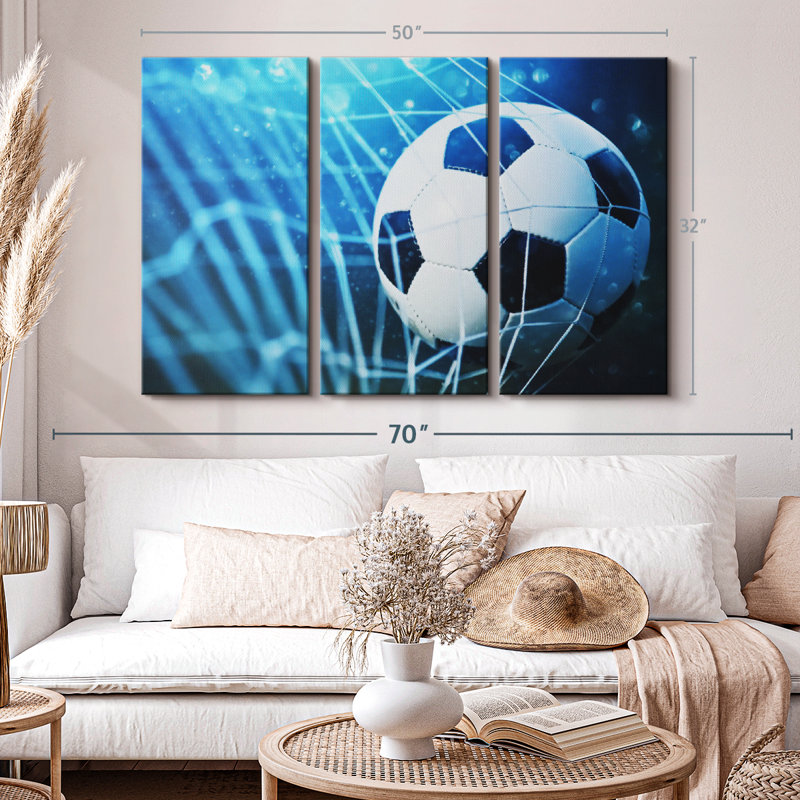 "But dans le soccer" sur, H 32 po x l 50 po x P 1,25 po