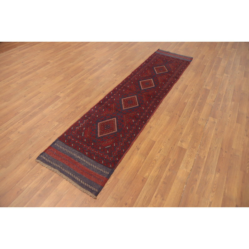 Tribal Wool Traditional Afghan Runner Rug 2x8