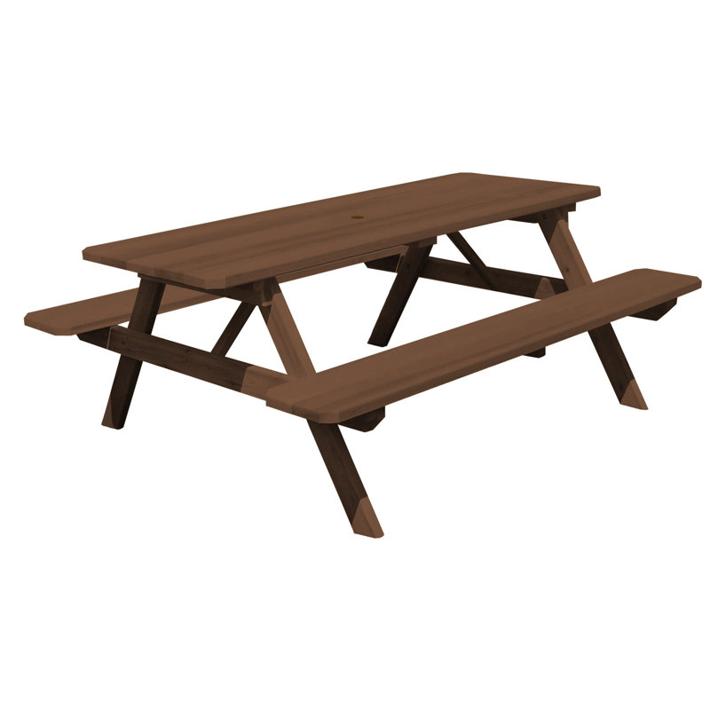 Table de pique-nique rectangulaire, Teinte champignon, 94 po x 60 po x 30 po