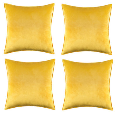 Set Of 4 Throw Velvet Cushion Covers