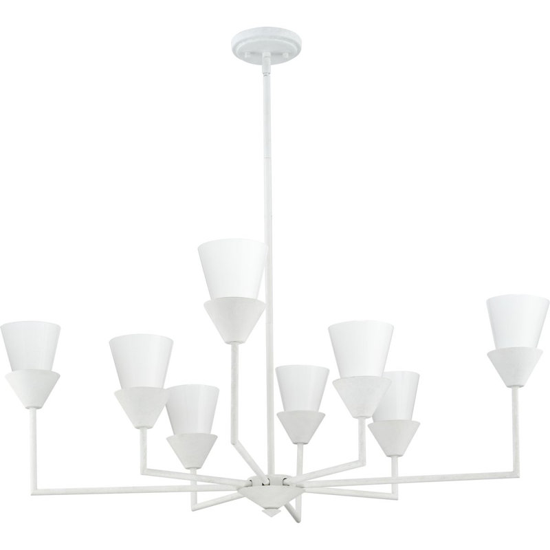 Pinellas 8 - Light Dimmable Tiered Chandelier, White Plaster