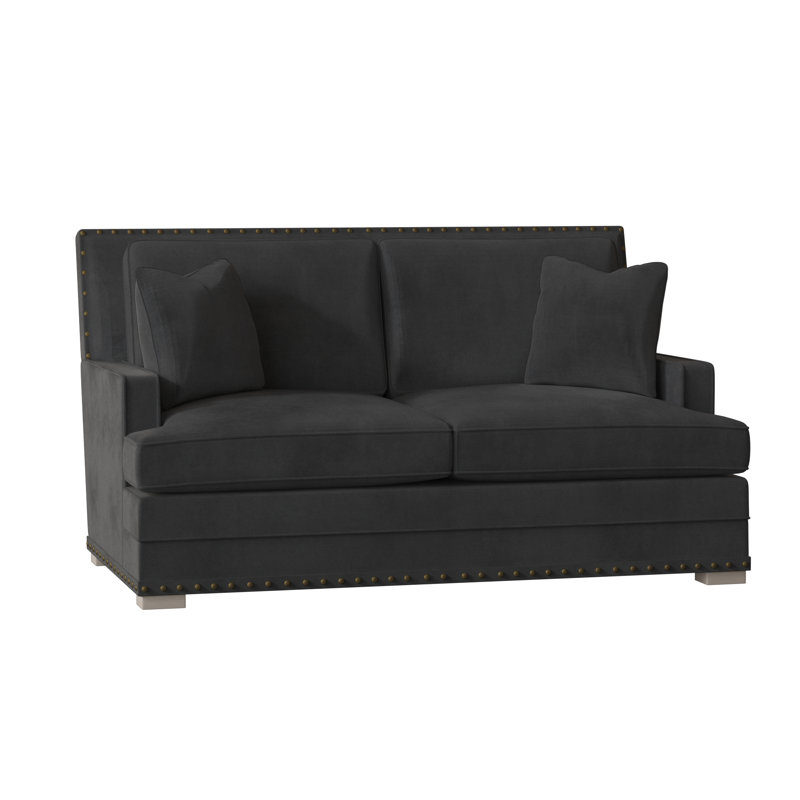 Cantor Upholstered 67.5'' Loveseat, Akiko Graphite Performance 5534-011, Blanca