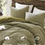 Housse de couette 100% coton 3 pièces pleine / grande délavée gaufrée, douce et vivante, 4 attaches de coin lustrées, pré-fraîcheur, qualité-121248367