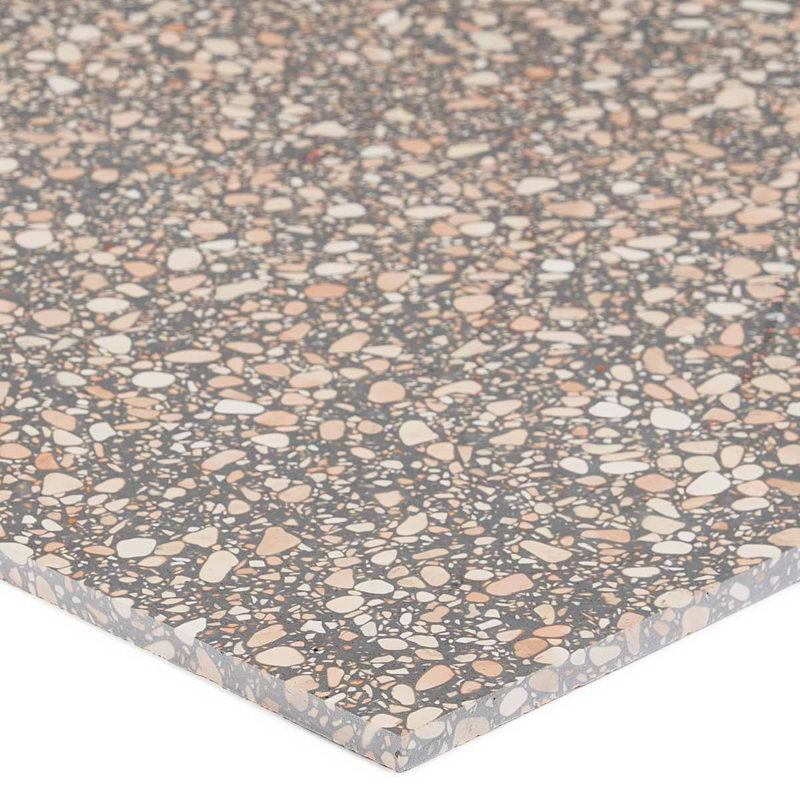 Terrazzo Italy Sacra 24x24 Honed Marble Tile, Dolce Rina Gray