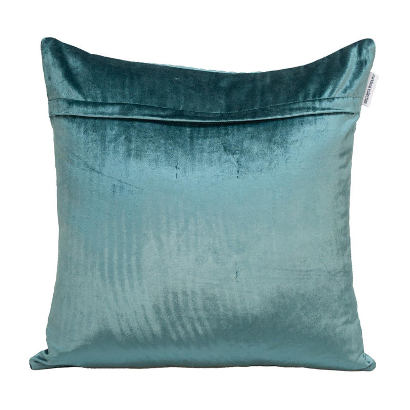 20" Teal Cotton Blend Throw Pillow, Teal