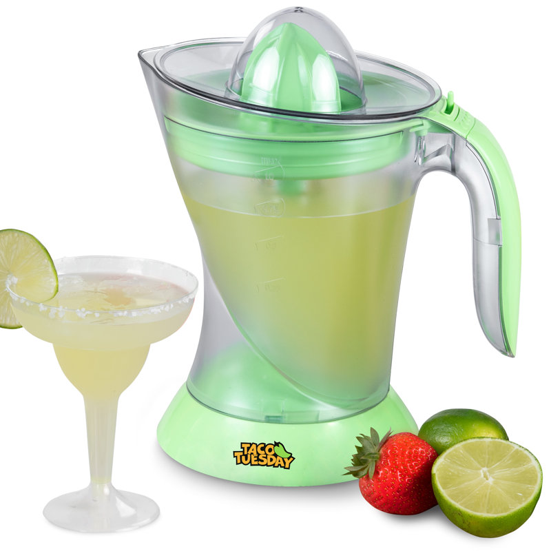 Green Electric Citrus Juicer with Pitcher and Glasses Set