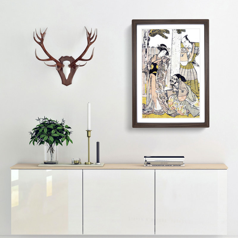 Chuban of the Chushingura by Katsukawa Shunsho - Picture Frame Painting Print, Walnut Framed, 36cm H x 27cm W x 2cm D