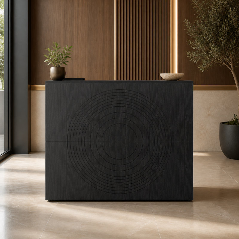 Bureau à domicile moderne 47 "avec structure en métal, Noir